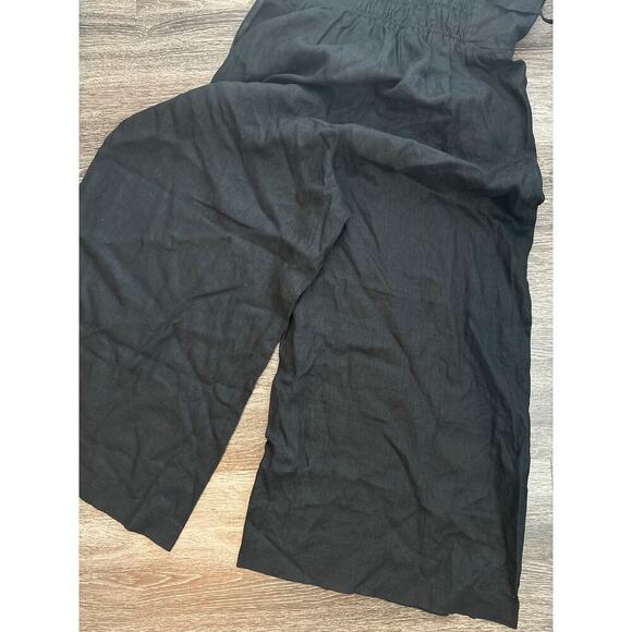 NWT Madewell Sleeveless Wide-Leg Jumpsuit in 100% Linen Black 14 *Broken Zipper* - Picture 10 of 10